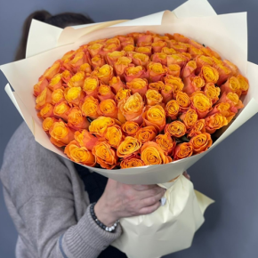 Букет из 101 огненной розы (40 см) в Лосино-Петровском