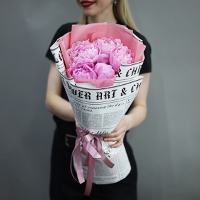Букет из 5 розовых пионов Сара Бернар в Лосино-Петровском