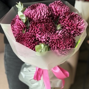 Букет "Виноградный" из 7 хризантем Бигоуди в Лосино-Петровском