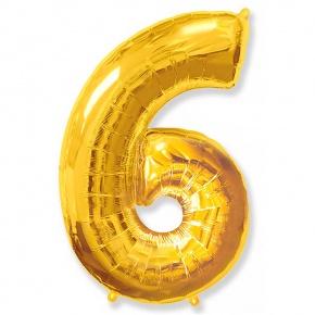 Шар гелиевый цифра 6 (40х102 см) в Лосино-Петровском
