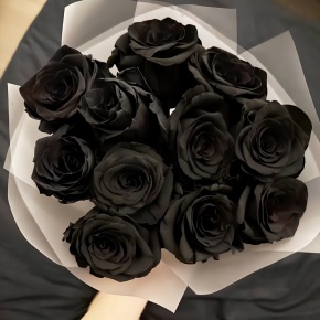 Букет "Черная королева" из 11 черных роз Эквадор (60 см) в Лосино-Петровском