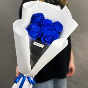 Букет из 5 синих роз Эквадор в Лосино-Петровском