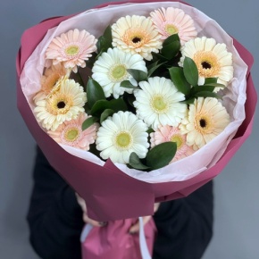 Букет из 13 белых гербер микс в Лосино-Петровском