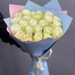 Букет 25 белых роз Кения (50 см) в Лосино-Петровском