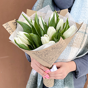Букет 11 белых тюльпанов в Лосино-Петровском