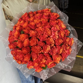 Букет 75 огненных роз (40 см) в Лосино-Петровском