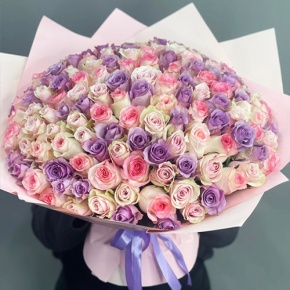 Букет из 101 розы нежный микс (40 см) в Лосино-Петровском