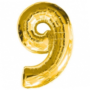 Шар гелиевый цифра 9 (40х102 см) в Лосино-Петровском