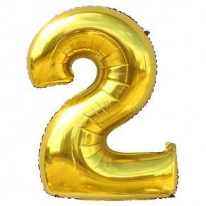 Шар гелиевый цифра 2 (40х102 см) в Лосино-Петровском
