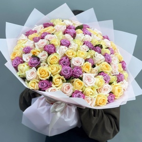 Букет "Желаю тебе" из 101 розы микс (50 см) в Лосино-Петровском