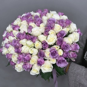 Букет "Фиолетовый микс" из 101 розы (40 см) в Лосино-Петровском