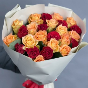 Букет "Прайм" из 25 роз Оранж и Эль Торо (50 см) в Лосино-Петровском