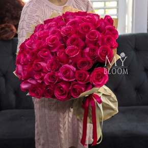 Букет 51 роза Эквадор Пинк Флоид (60 см) в Лосино-Петровском