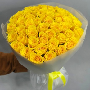 Букет "Золотце" из 51 лимонной розы (40 см) в Лосино-Петровском
