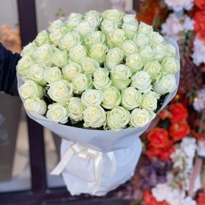 Букет 51 белая роза (50 см) в Лосино-Петровском
