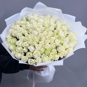 Букет "Лебединая верность" из 101 белой розы (60 см) в Лосино-Петровском
