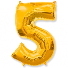 Шар гелиевый цифра 5 (40х102 см) в Лосино-Петровском