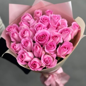 Букет из 25 розовых роз кения (40 см) в Лосино-Петровском