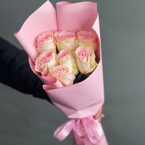 Букет 7 Кенийских розовых роз (40 см) в Лосино-Петровском