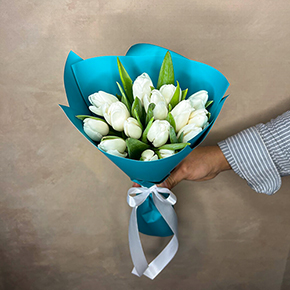 Букет 15 белоснежных тюльпанов в Лосино-Петровском