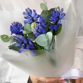 Букет "Мини" из 5 ароматных гиацинтов и эвкалипта в Лосино-Петровском