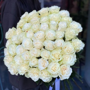 Букет из 51 розы Эквадор Мондиаль под ленту (80 см) в Лосино-Петровском