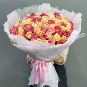 Букет из 101 розы  микс (70 см) в Лосино-Петровском