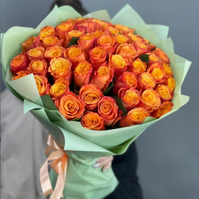Букет из 71 огненной розы (40 см) в Лосино-Петровском