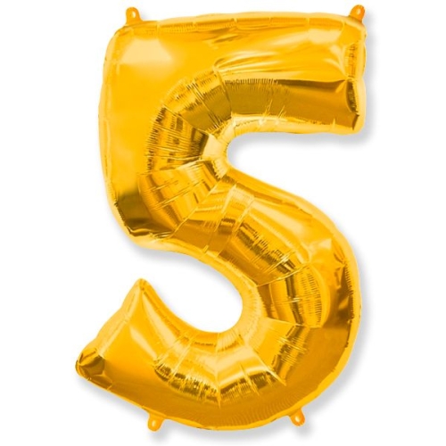 Шар гелиевый цифра 5 (40х102 см) в Лосино-Петровском