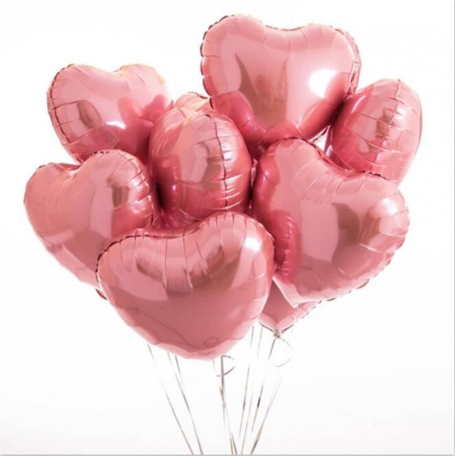 Сердце розовое фольгированный шар с гелием (45 см) в Лосино-Петровском
