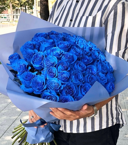 Букет из 51 синей розы Эквадор (60 см) в Лосино-Петровском
