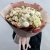 Букет "Шаганэ" из ранункулюсов, хризантем Момоко, озатамнуса, кустовых роз сорта Таня, эустом и гортензий в Лосино-Петровском